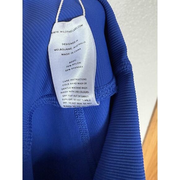 Wilo The Label Ribbed Color Block 7/8 Leggings XS Blue Red - Picture 4 of 4